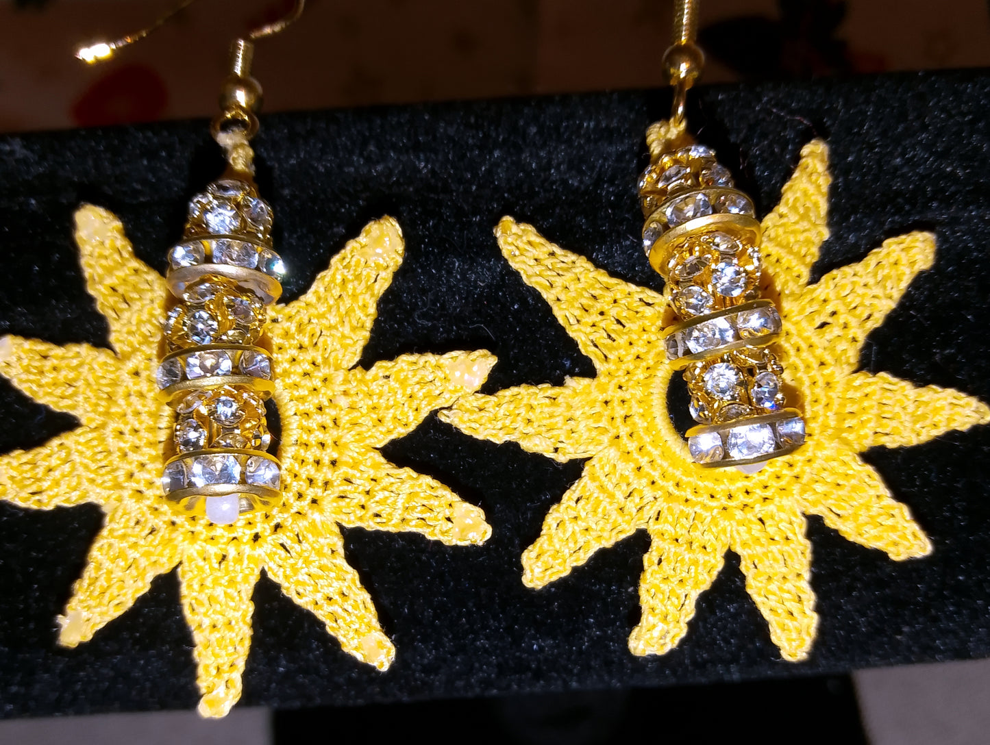 Boucles d'oreilles Soleil et strass