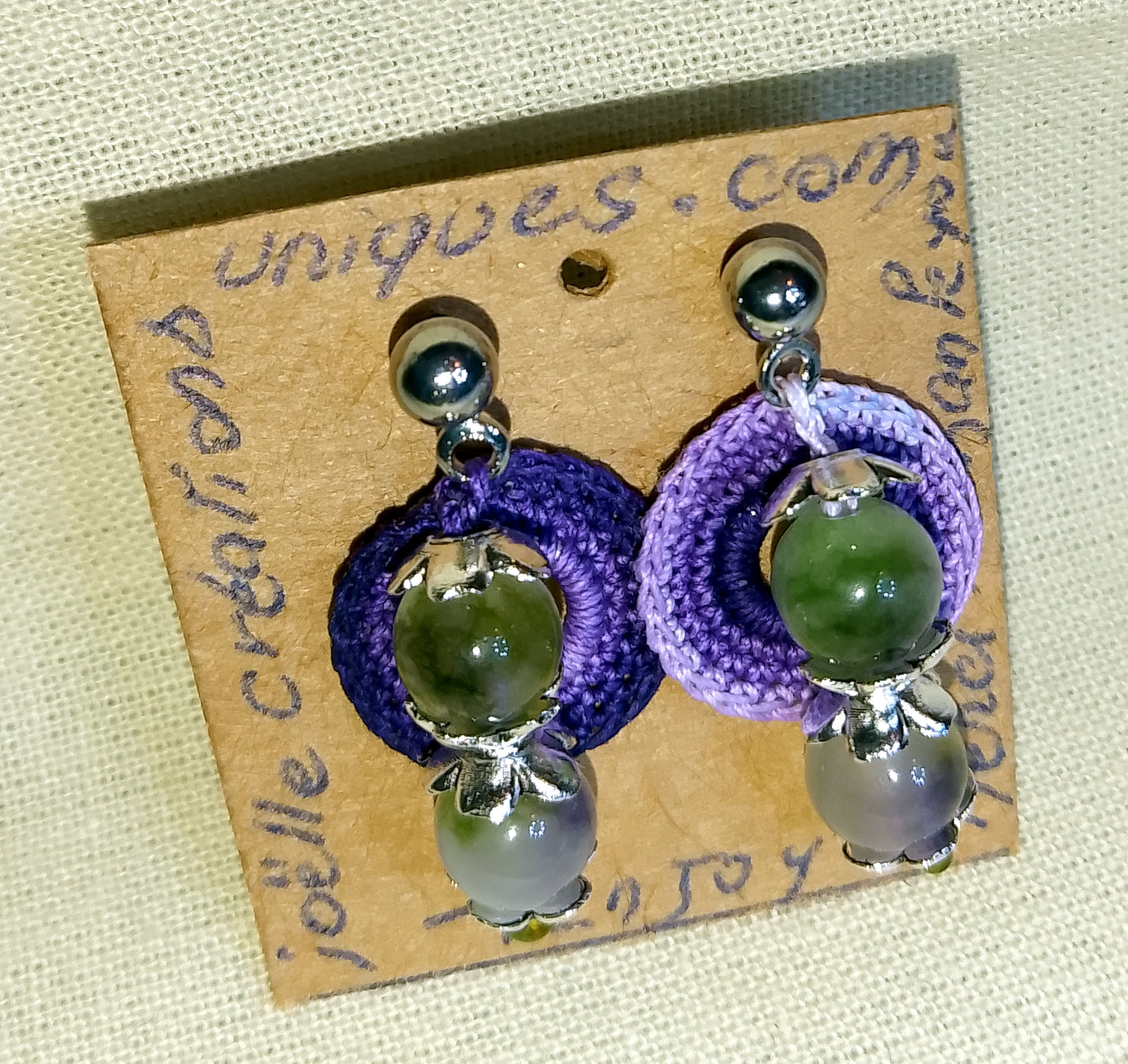 Boucles d'oreilles dégradé de violet