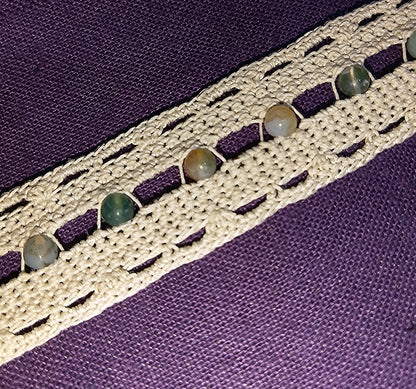 Bracelet beige Poppy perles agates indiennes fait main France crochet artisanal