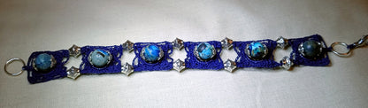 Bracelet Denise bleu perles de jaspe impérial bleu