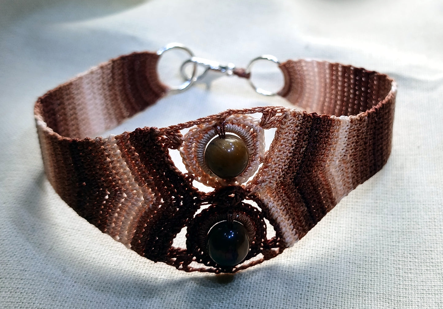 Bracelet Dégradé de Marron - Perles Œil de Tigre