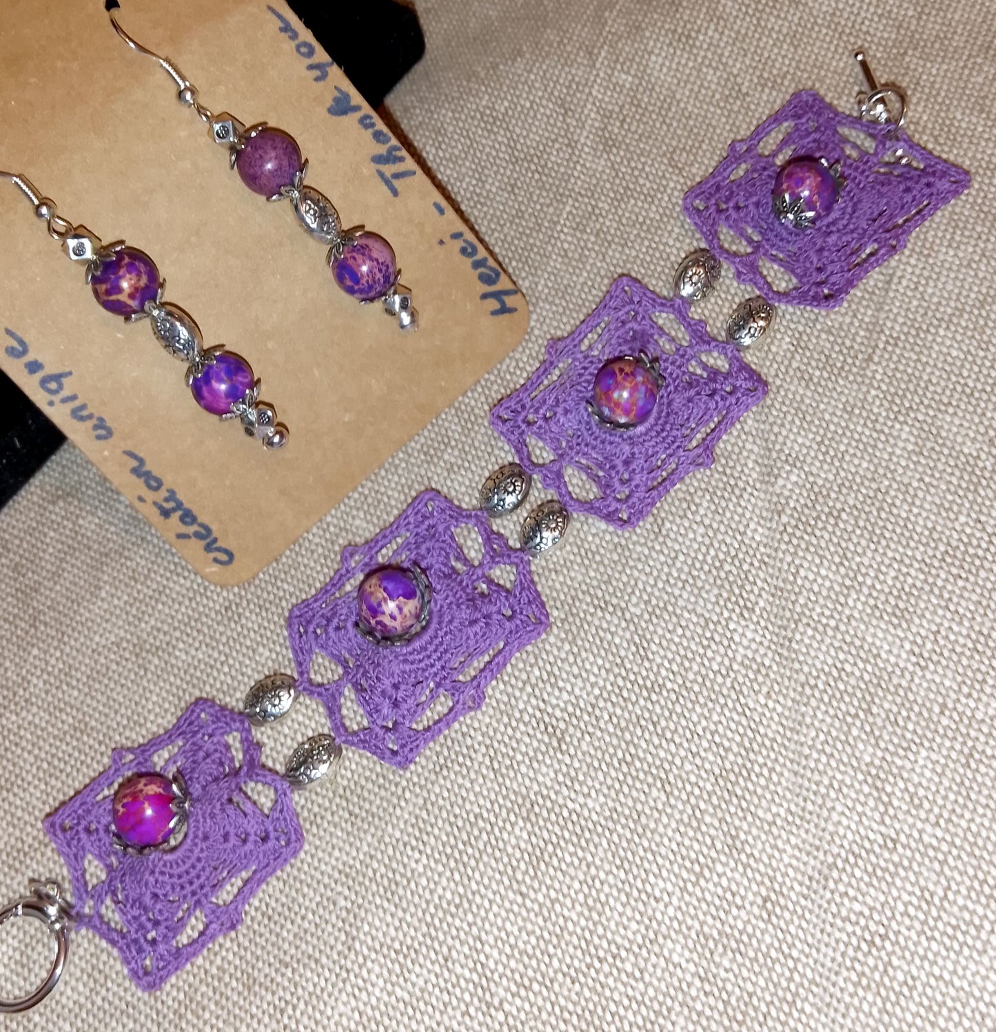 Ensemble Dorothée bracelet et boucles d'oreilles
