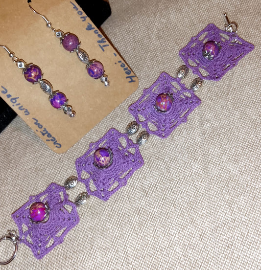 Ensemble Dorothée bracelet et boucles d'oreilles