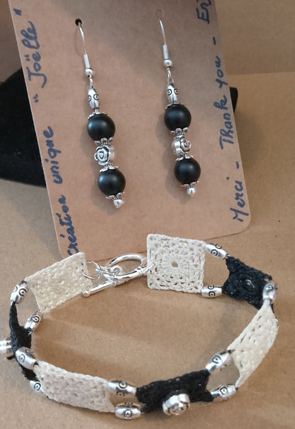 Ensemble Elodie, bracelet et boucles d'oreilles