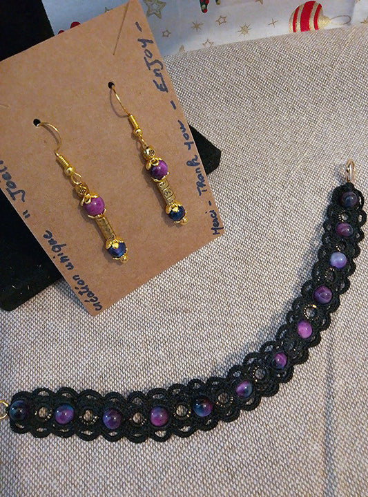 Ensemble bracelet et boucles d'oreilles Manuela