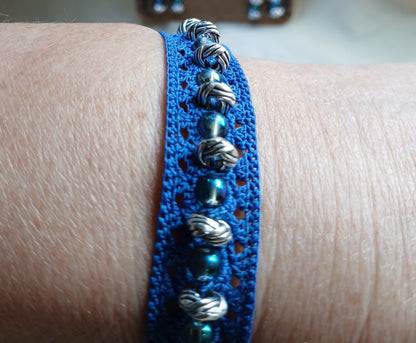 Ensemble Claire – Bracelet & Boucles d'oreilles Bleu Roi Perles d'Aqua Aura