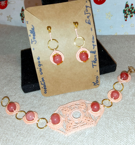 Ensemble bracelet et boucles d'oreilles Clémence