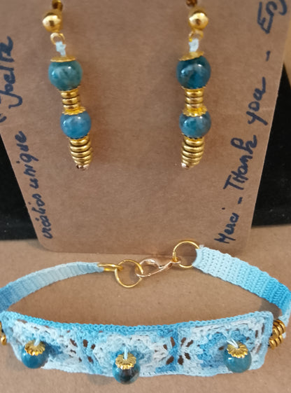 Ensemble bracelet et boucles d'oreilles Manon