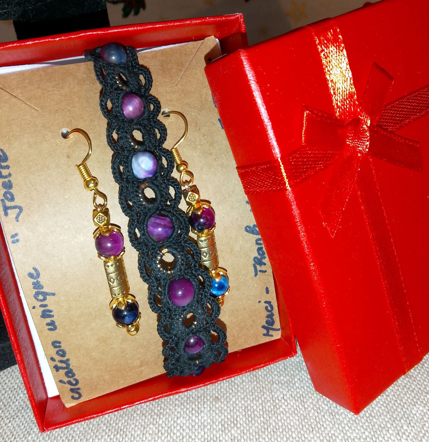 Ensemble bracelet et boucles d'oreilles Manuela