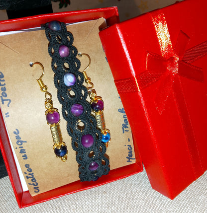 Ensemble bracelet et boucles d'oreilles Manuela