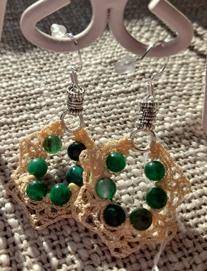 Boucles d'oreilles Crochet Beige – Perles d'Émeraude