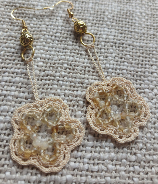 Boucles d'oreilles Citrine facettée