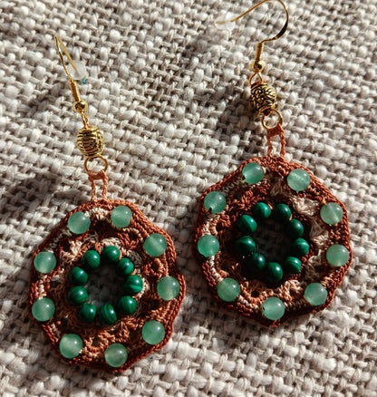 Boucles Aventurine & Malachite
