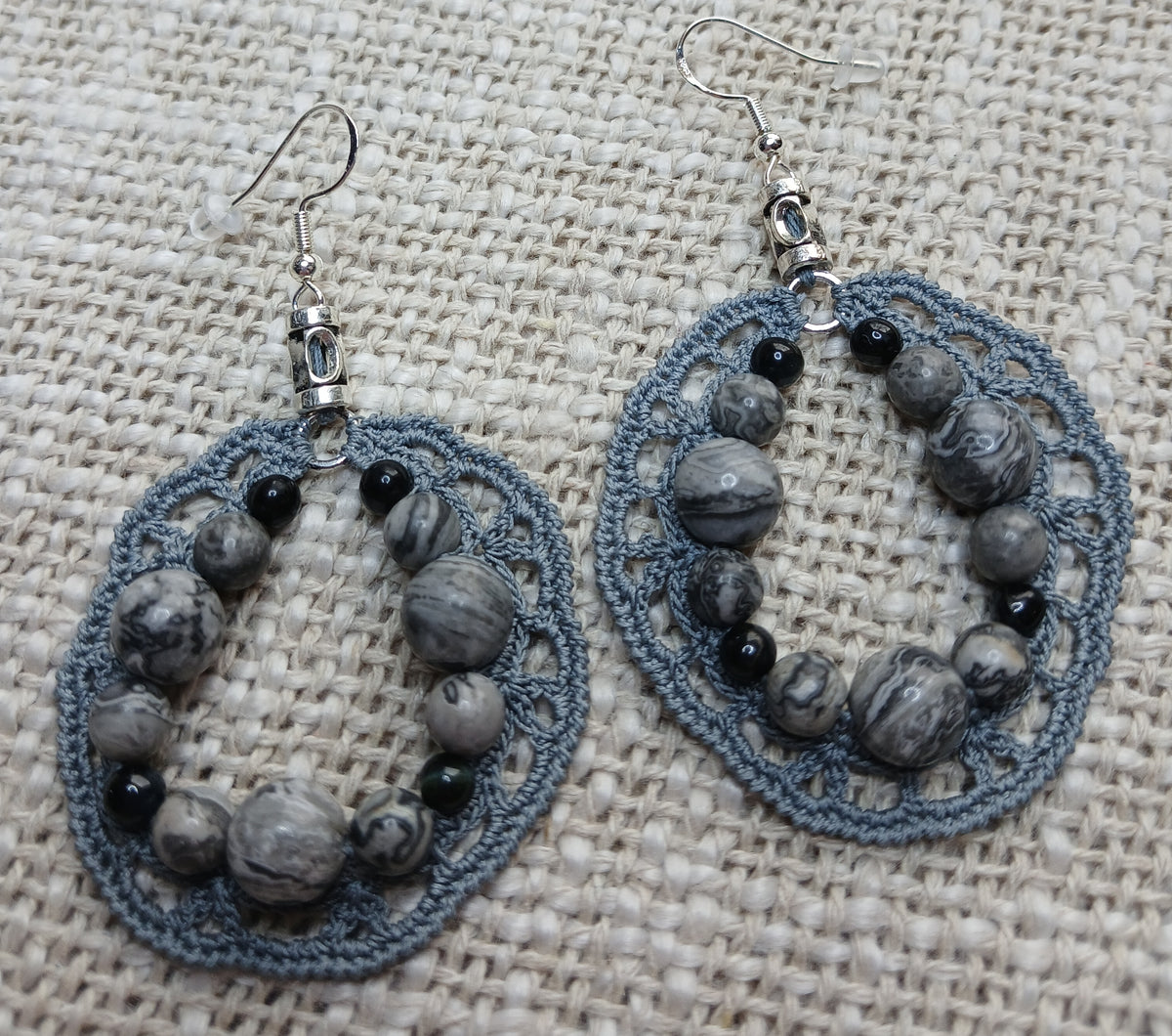Boucles Jaspe Picasso & Œil de faucon