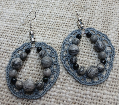 Boucles Jaspe Picasso & Œil de faucon