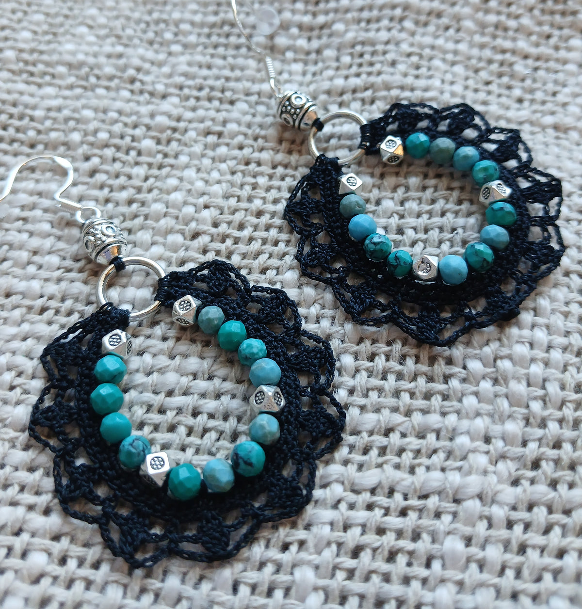 Boucles d'oreilles Perles de turquoise facettées