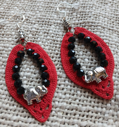 Boucles d'oreilles  tourmaline noire — Perle éléphant