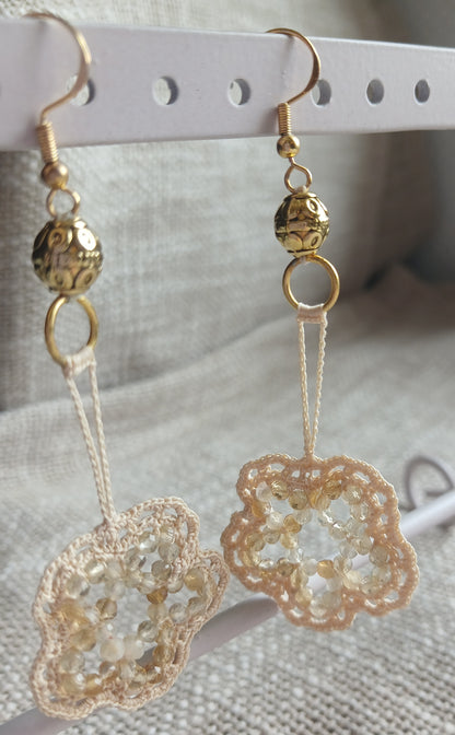 Boucles d'oreilles Citrine facettée