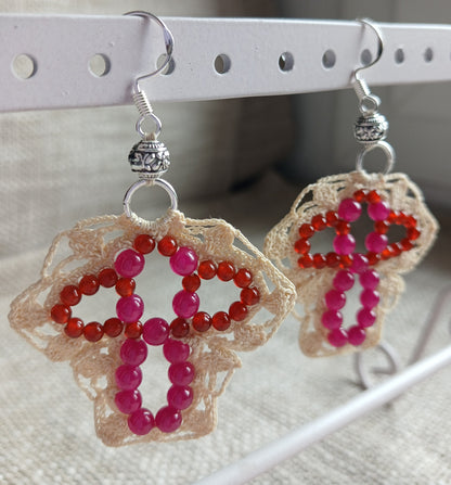 Boucles d'oreilles Rubis & Cornaline