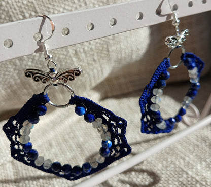 Boucles d'oreilles  Lapis-lazuli & Labradorite facettées