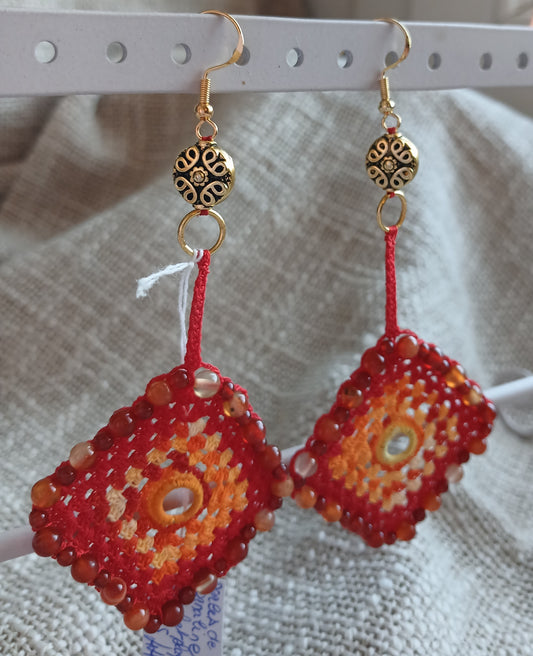 Boucles d'oreilles  Cornaline — Dégradé Soleil