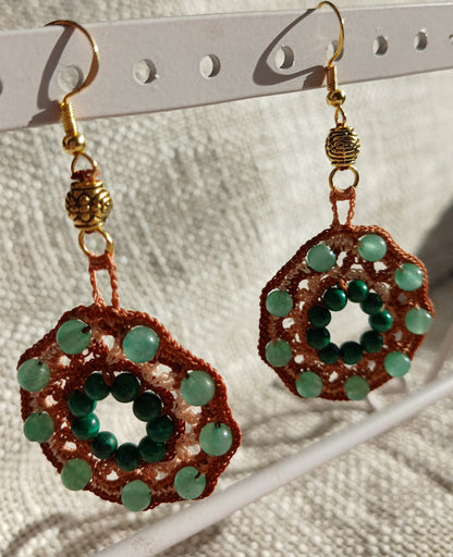 Boucles Aventurine & Malachite