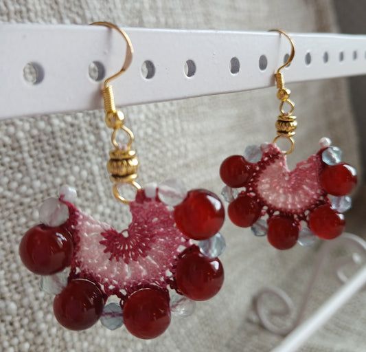 Boucles d'oreilles Grenat & Fluorine