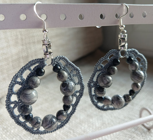 Boucles Jaspe Picasso & Œil de faucon