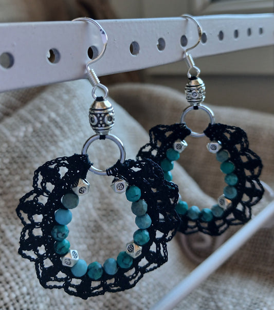 Boucles d'oreilles Perles de turquoise facettées