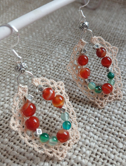 Boucles d'oreilles Agate rayée