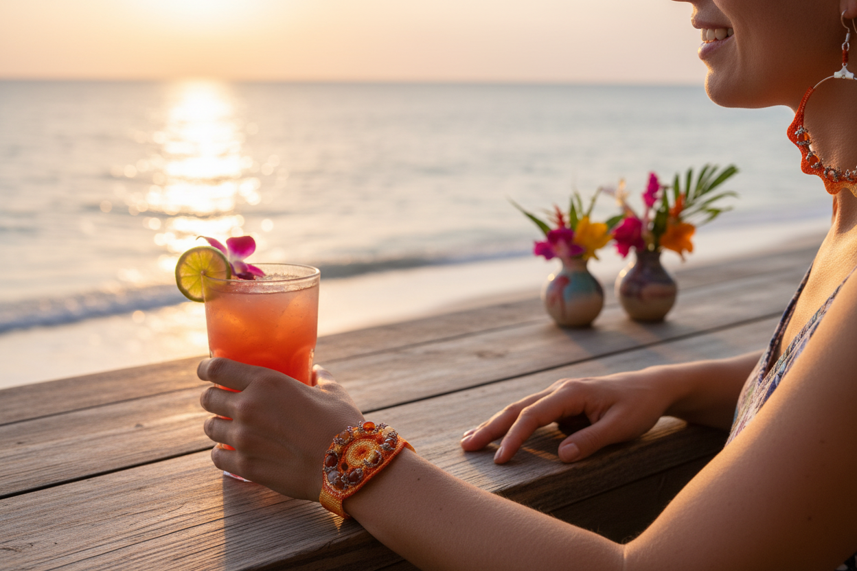 Ensemble Clémentine - bar à cocktail sur la plage