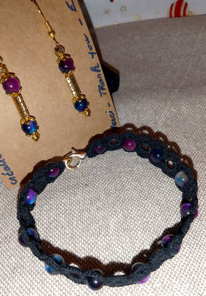 Ensemble bracelet et boucles d'oreilles Manuela