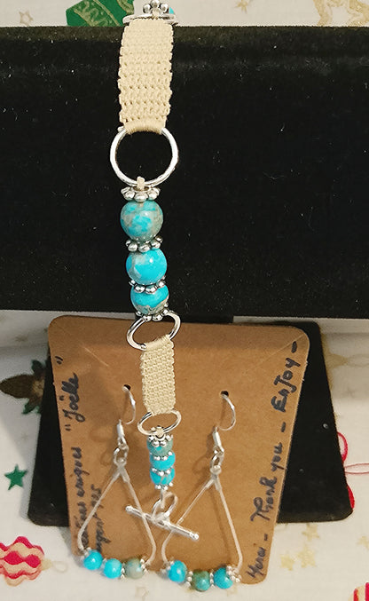 Ensemble Céline, bracelet et boucles d'oreilles